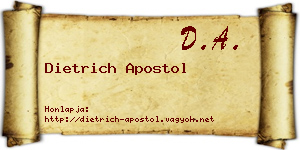 Dietrich Apostol névjegykártya